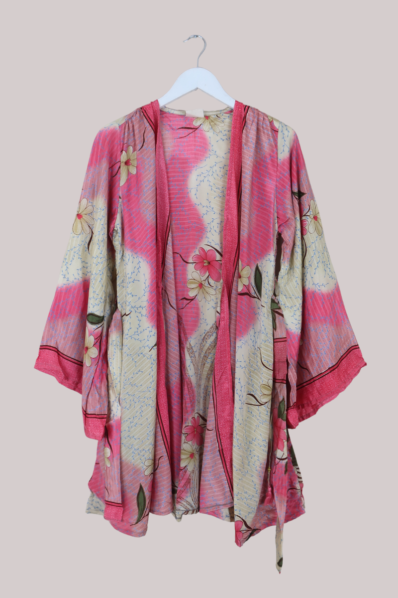 Karina Vintage Sari Jacket - Cherry Blossom Pink - Size M/L
