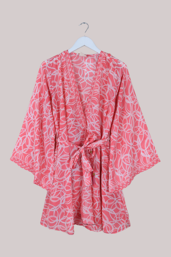 Karina Vintage Sari Jacket - Pasture Pink - Size M/L