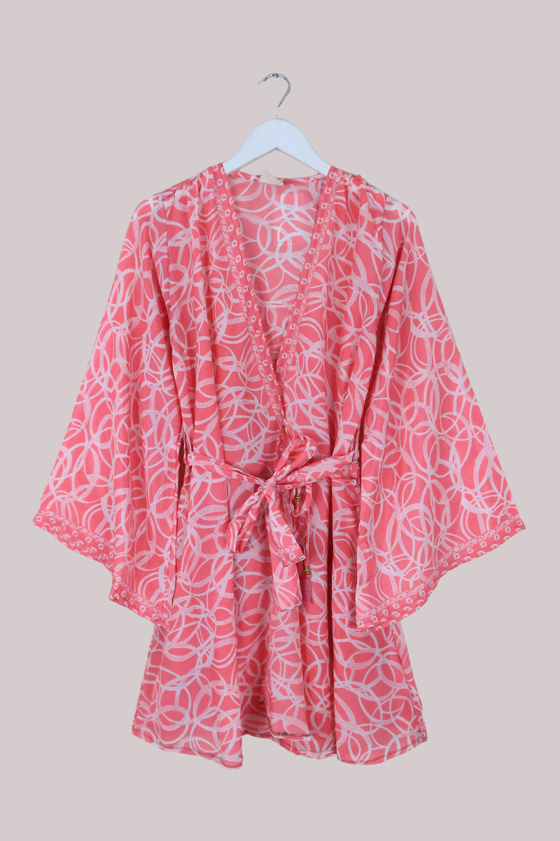 Karina Vintage Sari Jacket - Pasture Pink - Size M/L