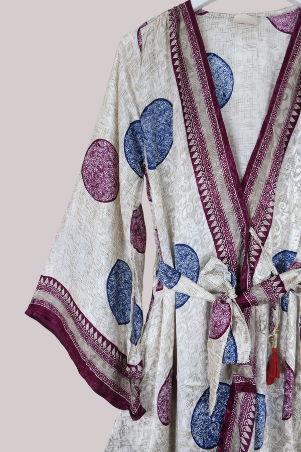 Karina Vintage Sari Jacket - Will-O-Wisp Shimmer - Size M/L