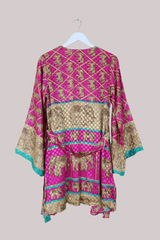 Karina Vintage Sari Jacket - Dance of the Pink Elephants - Size M/L