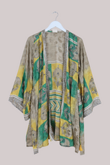 Karina Vintage Sari Jacket - Canary Vases - Size M/L