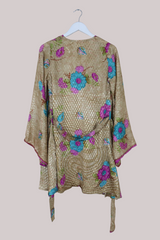 Karina Vintage Sari Jacket - Wandering Spring Garden - Size S/M