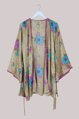 Karina Vintage Sari Jacket - Wandering Spring Garden - Size S/M