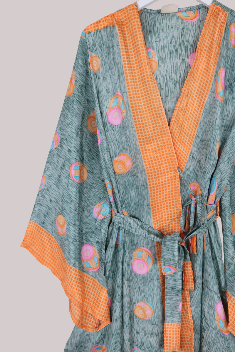 Karina Vintage Sari Jacket - Beat of the Drums - Size XXL