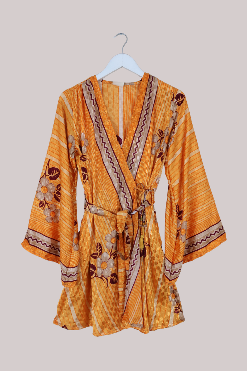 Karina Vintage Sari Jacket - Clementine Floral - Size S/M