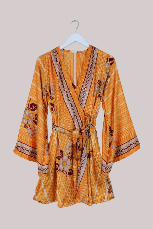 Karina Vintage Sari Jacket - Clementine Floral - Size S/M
