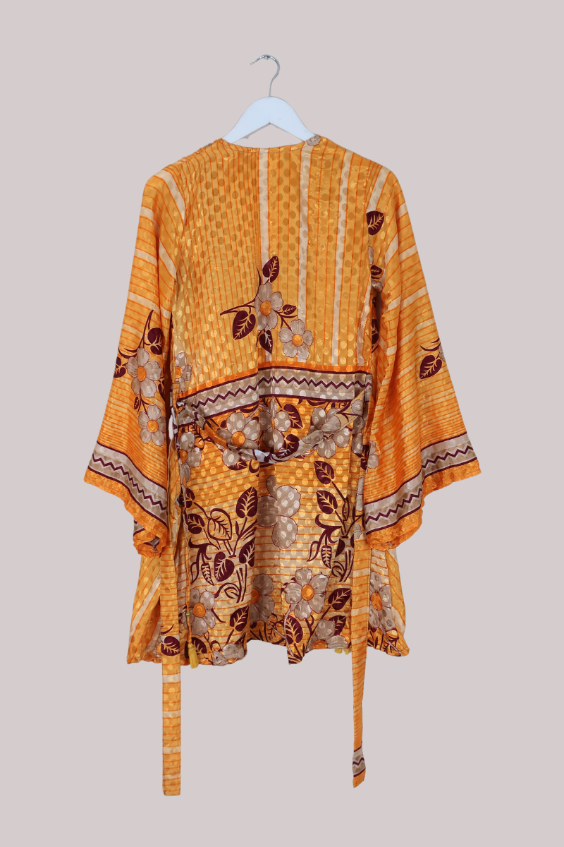Karina Vintage Sari Jacket - Clementine Floral - Size S/M