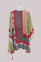 Karina Vintage Sari Jacket - Green Step Stones - Size XL