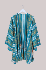 Karina Vintage Sari Jacket - Zig-Zags in the Sand - Size M/L
