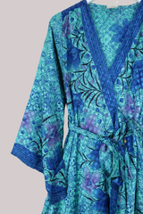 Karina Vintage Sari Jacket - Flowers of the Lake - Size M/L