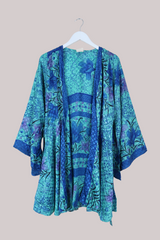 Karina Vintage Sari Jacket - Flowers of the Lake - Size M/L