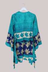 Karina Vintage Sari Jacket - Jewel of the Sea Green - Size XXS