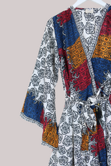 Karina Vintage Sari Jacket - Stained Glass Roses - Size M/L