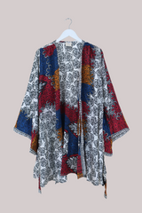 Karina Vintage Sari Jacket - Stained Glass Roses - Size M/L