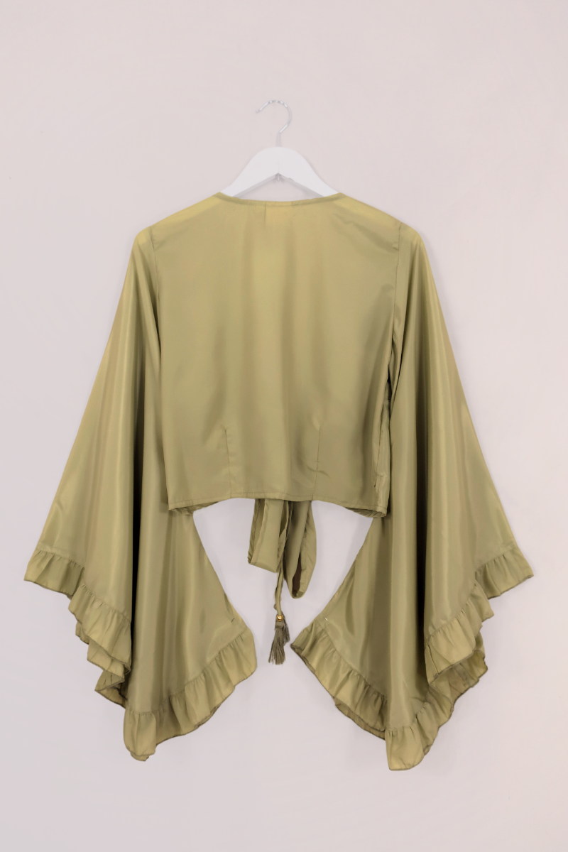 Khroma Venus Wrap Top in Caterpillar Green by All About Audrey