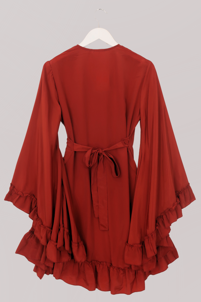 Khroma Venus Mini Wrap Dress in Chili Red by all about audrey