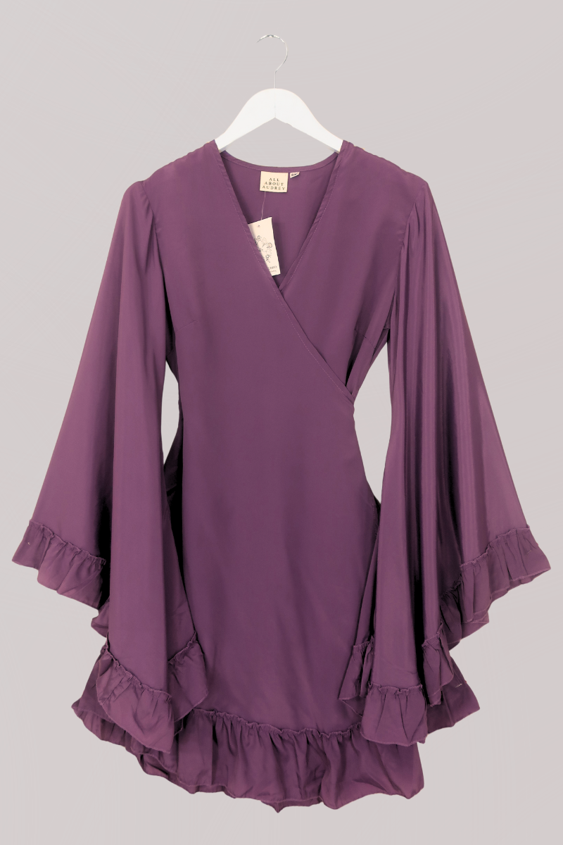 Khroma Venus Mini Wrap Dress in Lavender Purple by all about audrey