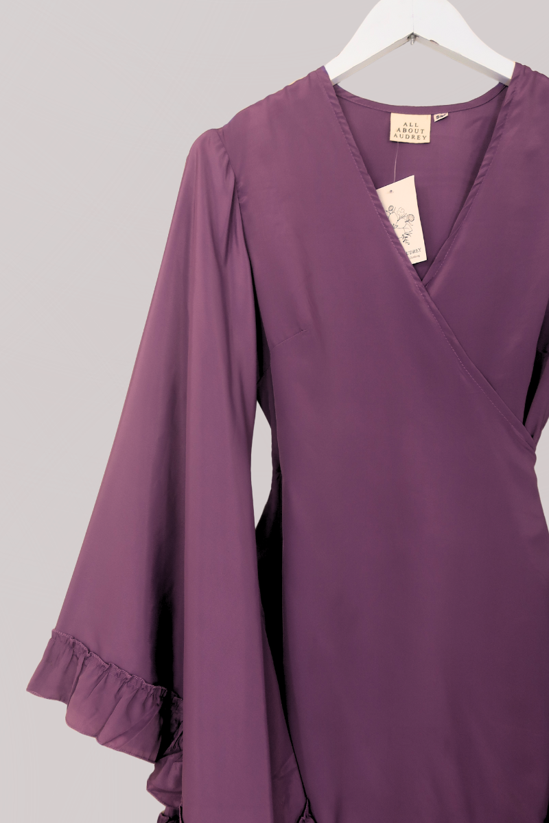 Khroma Venus Mini Wrap Dress in Lavender Purple by all about audrey
