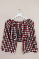 Kitty Reclaimed Crop Top in Classic Tartan - Free Size S
