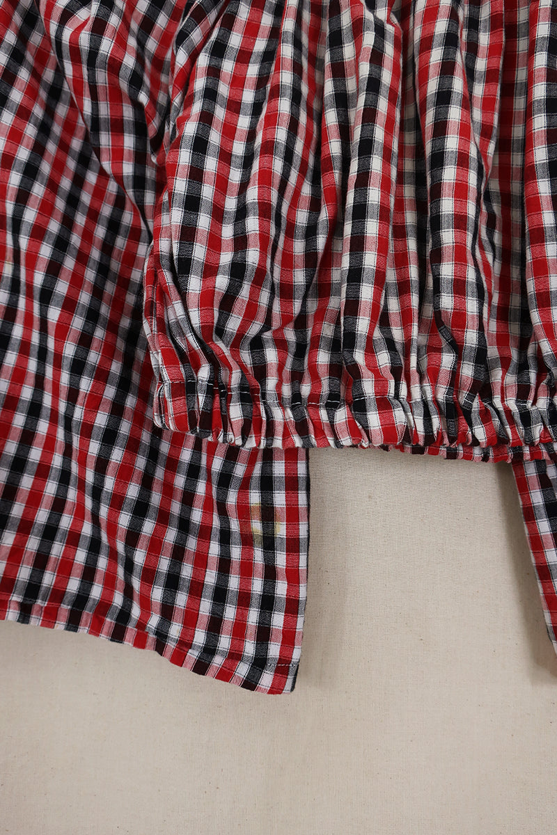 Kitty Reclaimed Crop Top in Jubilee Check - Free Size S
