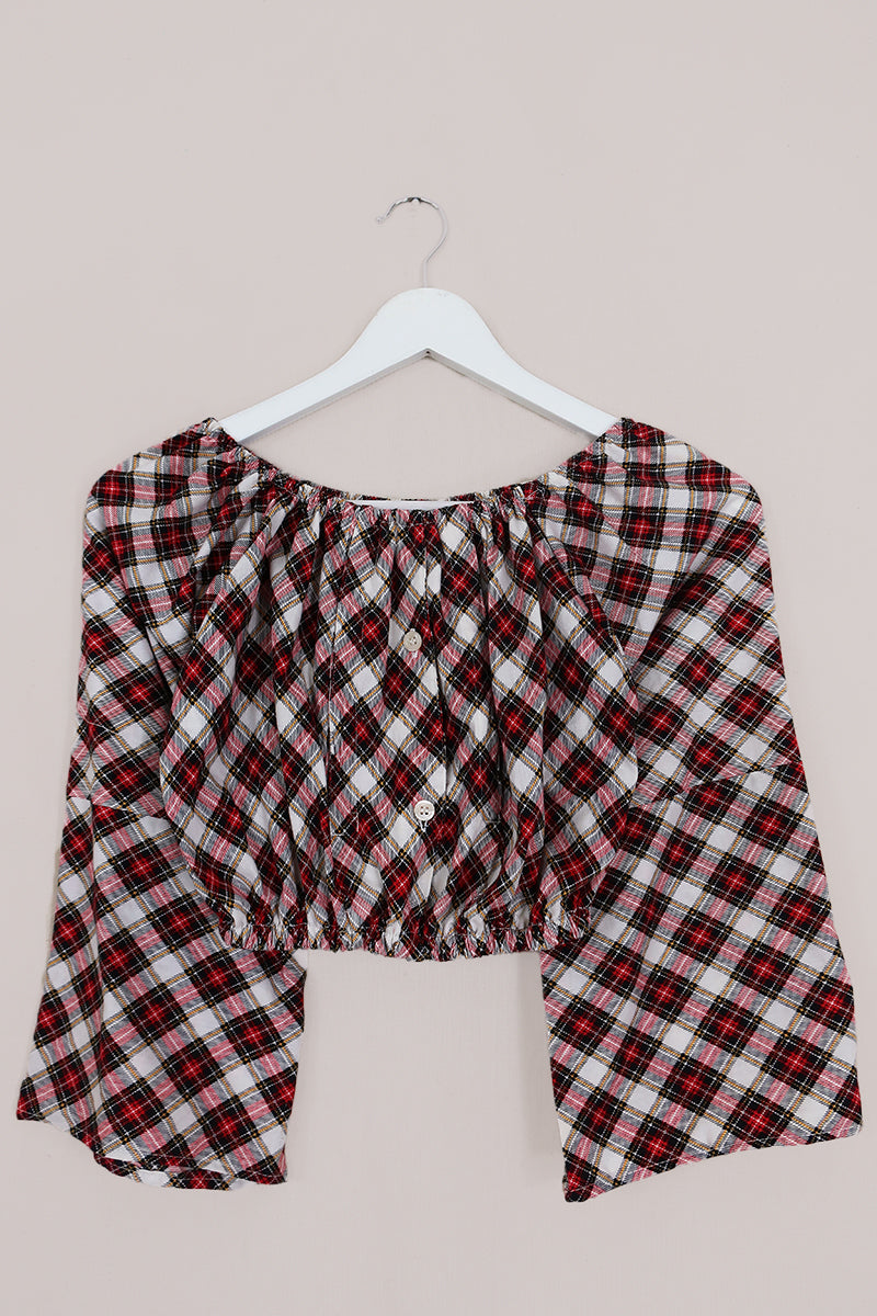 Kitty Reclaimed Crop Top in Kilt Tartan - Free Size S