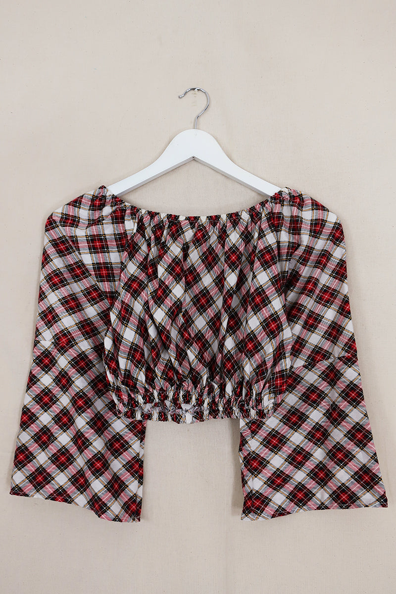 Kitty Reclaimed Crop Top in Kilt Tartan - Free Size S