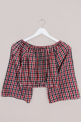Kitty Reclaimed Crop Top in Jubilee Check - Free Size S