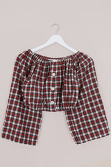 Kitty Reclaimed Crop Top in Classic Tartan - Free Size S