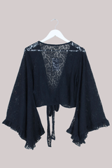 Venus Wrap Top in Nightshade Black Lace