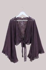 Venus Wrap Top in Truffle Brown Lace
