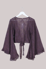 Venus Wrap Top in Truffle Brown Lace