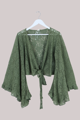 Venus Wrap Top in Pixie Green Lace