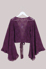 Venus Wrap Top in Witches Purple Lace