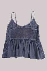 Embroidered Peplum Cami Top in Lilac Haze - Free Size