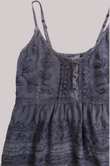 Embroidered Peplum Cami Top in Lilac Haze - Free Size