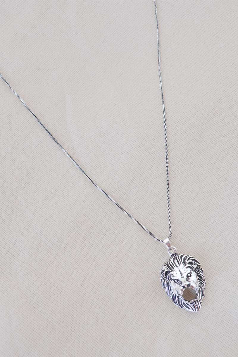 Lion's Bite Silver Plated Necklace