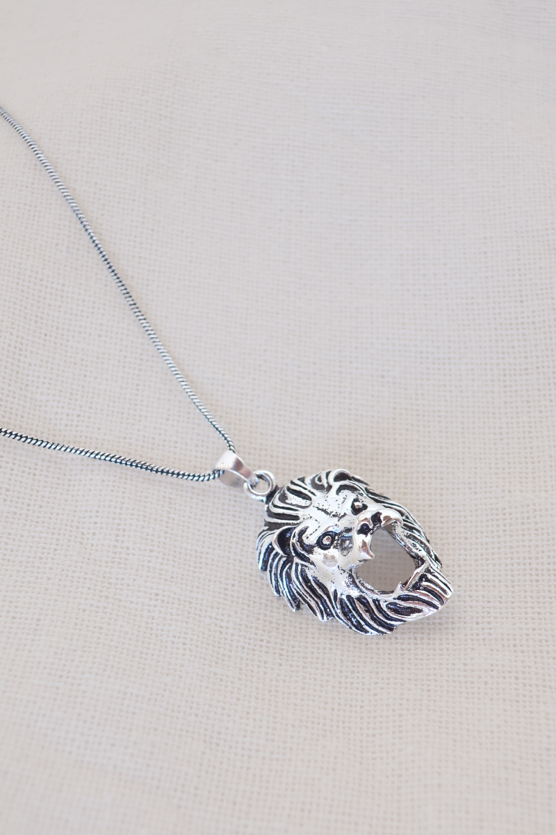 Lion's Bite Silver Plated Necklace