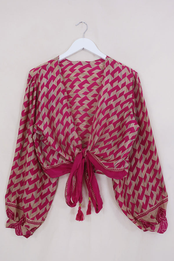Lola Wrap Top - Pink Sands - Size XXL by all about audrey