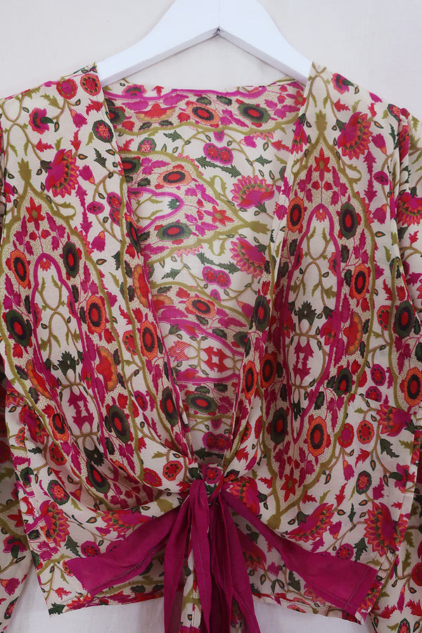 Lola Wrap Top - Sheer Fantasy Flower Garden - Size XS by all about audrey