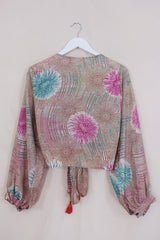 Lola Wrap Top - Flowers Floating in the Pond - Size S/M by all about audrey