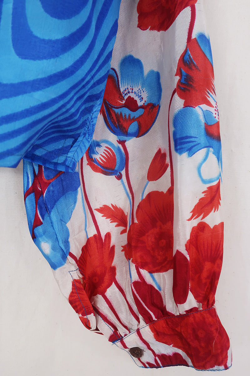 Lola Wrap Top - The Rare Blue Poppy - Size M/L by all about audrey