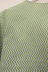 Lola Wrap Top - Apple Green Chevron - Size M/L