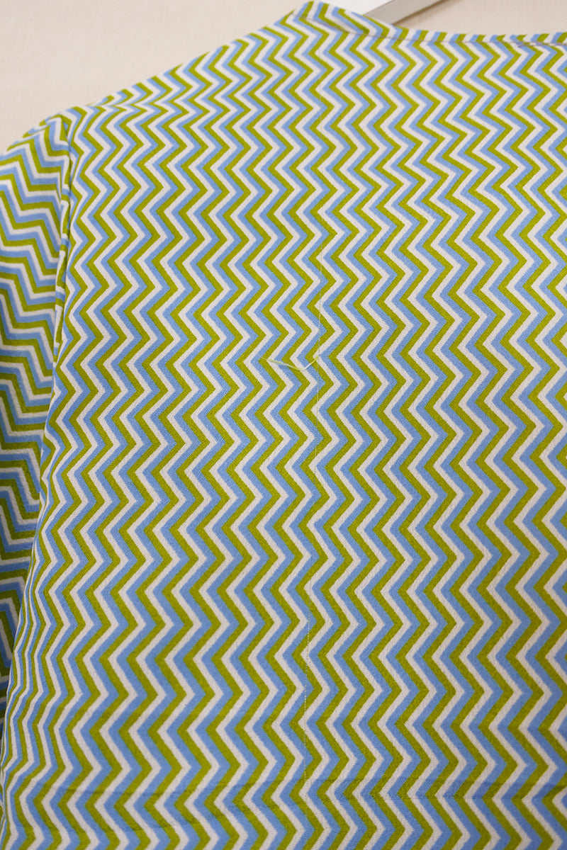 Lola Wrap Top - Apple Green Chevron - Size M/L