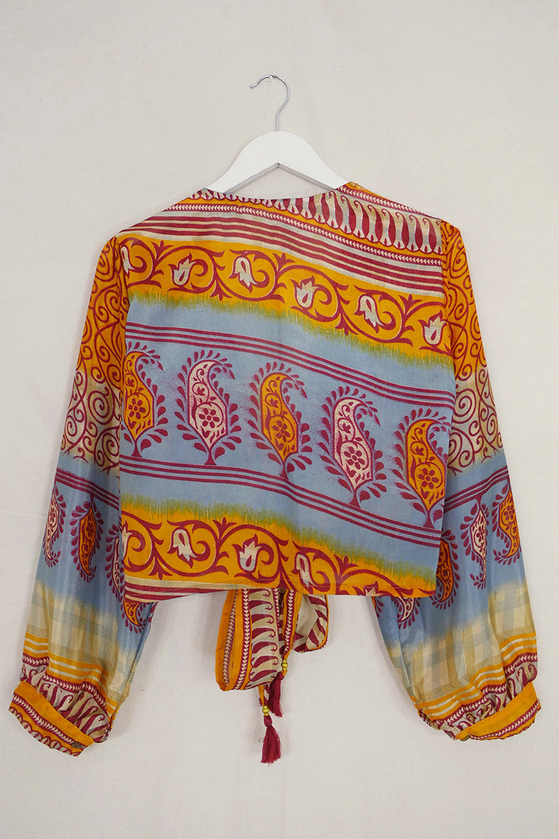 Lola Wrap Top - Amber Earth Tone Paisley - Size M/L by All About Audrey