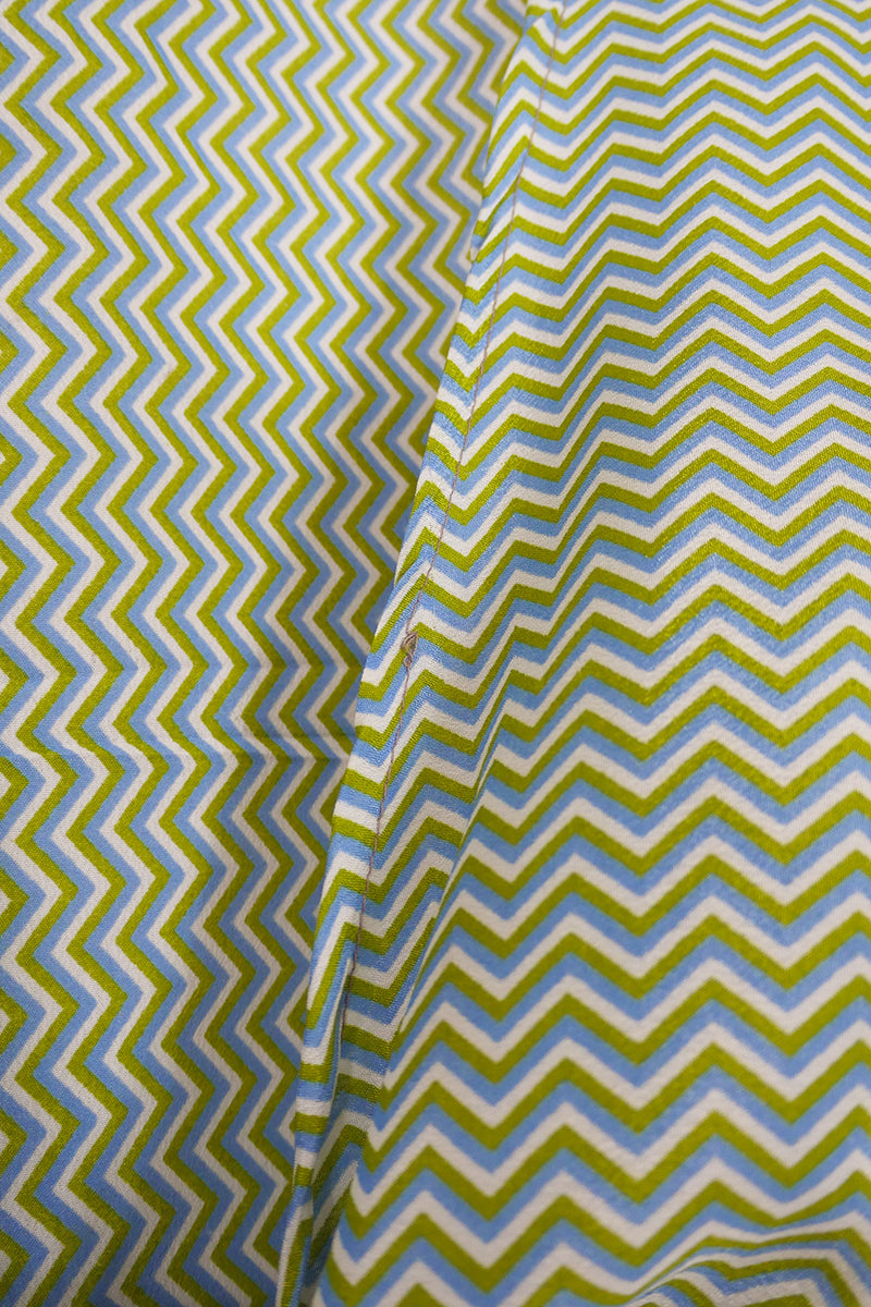 Lola Wrap Top - Apple Green Chevron - Size M/L