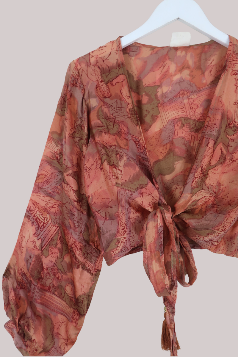 Lola Wrap Top in Ancient Greek Bronze - Size L