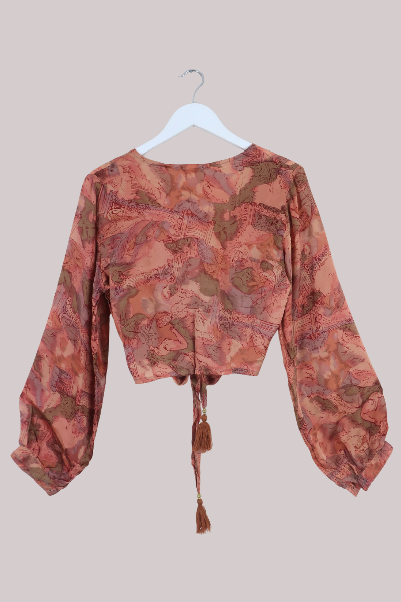 Lola Wrap Top in Ancient Greek Bronze - Size L