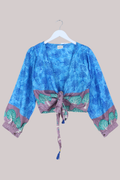 Lola Wrap Top in Aquatic Trees - Size M