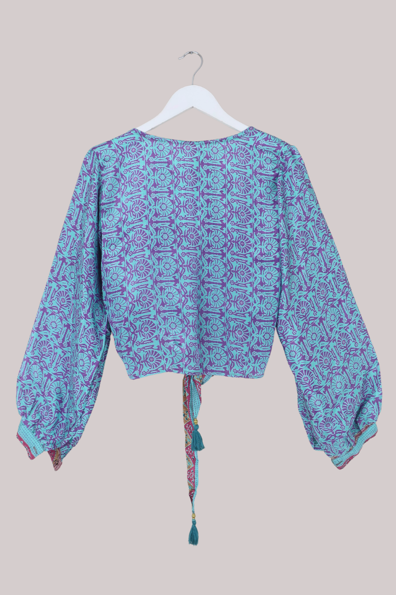 Lola Wrap Top in Athena Ceramic Florals - Size L